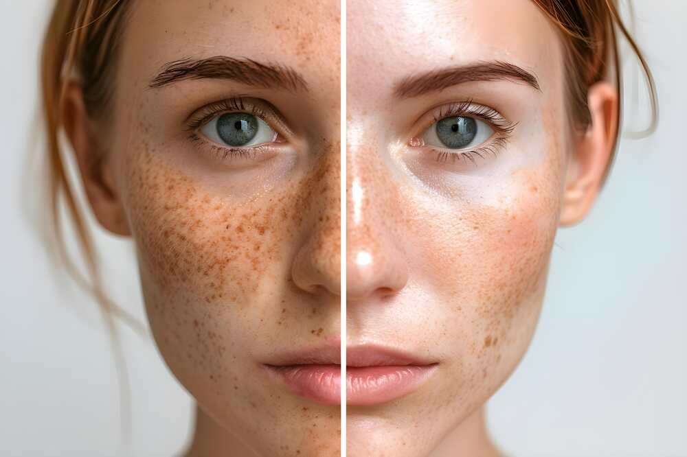 Young lady hyperpigmentation treatment, before and after. Medazur Medical Clinic in Leytonstone.