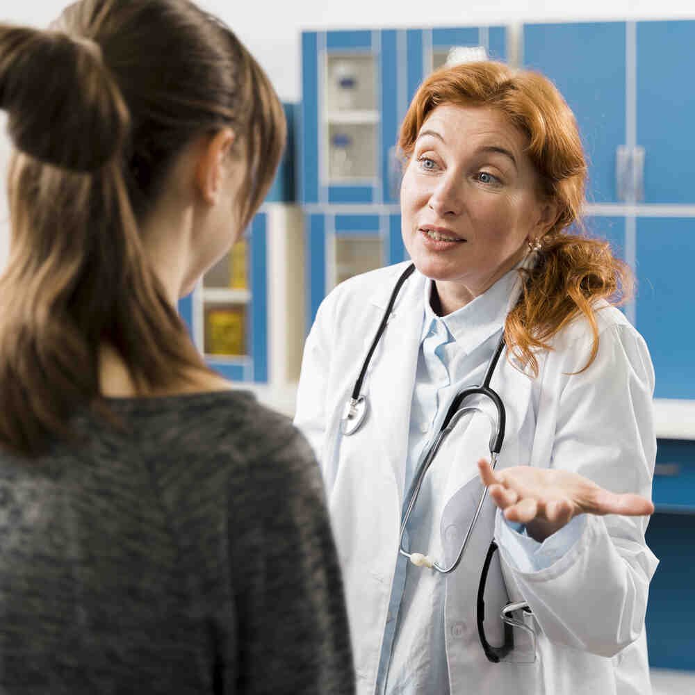 Female doctor with female patient. Medazur Medical Clinic in Leytonstone.